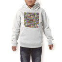 パーカー キッズ ホワイト グレー ブラック デザイン 110 130 150 parker hooded sweatshirt フーディ 白　黒　灰色 子供 男の子 女の子 007797 カラフル　模様　レゴ　ドット