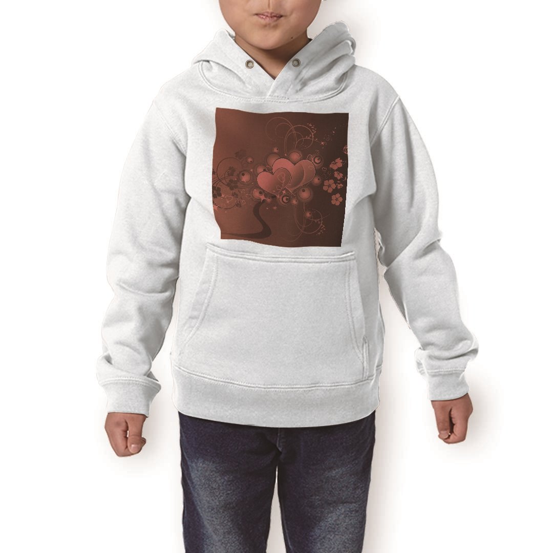パーカー キッズ ホワイト グレー ブラック デザイン 110 130 150 parker hooded sweatshirt フーディ 白　黒　灰色 子供 男の子 女の子 007953 赤　レッド　ハート　花　フラワー