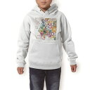 パーカー キッズ ホワイト グレー ブラック デザイン 110 130 150 parker hooded sweatshirt フーディ 白　黒　灰色 子供 男の子 女の子 008196 カラフル　レインボー　ハート