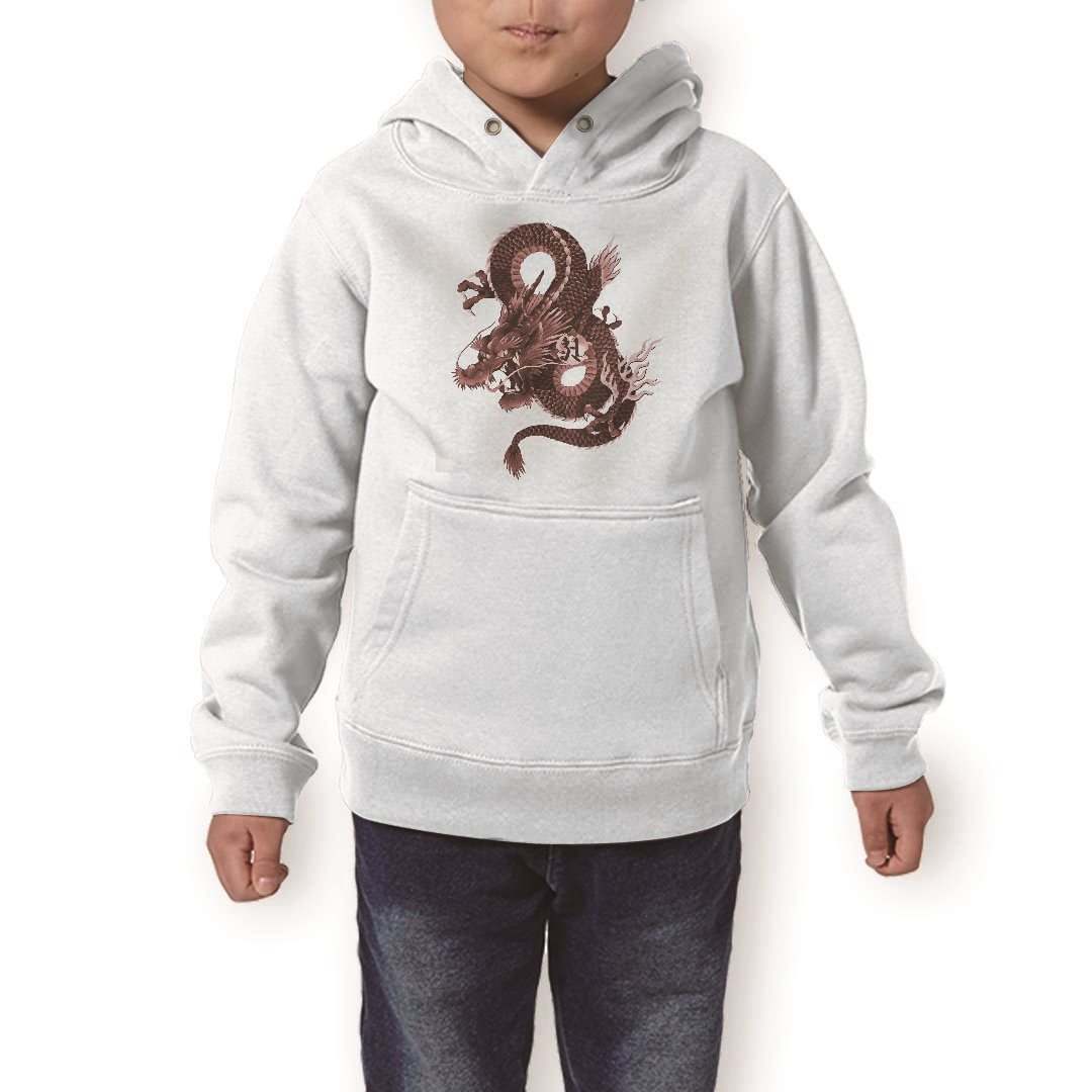 パーカー キッズ ホワイト グレー ブラック デザイン 110 130 150 parker hooded sweatshirt フーディ 白 黒 灰色 子供 男の子 女の子 008347 和柄 和風 赤 レッド 龍