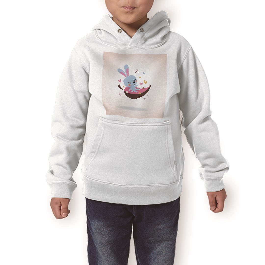 パーカー キッズ ホワイト グレー ブラック デザイン 110 130 150 parker hooded sweatshirt フーディ 白　黒　灰色 子供 男の子 女の子 008360 兎　うさぎ　イラスト　ハート