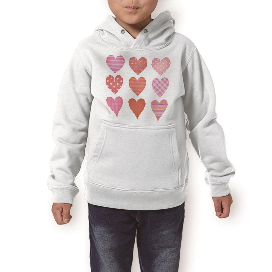 パーカー キッズ ホワイト グレー ブラック デザイン 110 130 150 parker hooded sweatshirt フーディ 白 黒 灰色 子供 男の子 女の子 008657 赤 レッド ハート 模様
