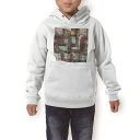 パーカー キッズ ホワイト グレー ブラック デザイン 110 130 150 parker hooded sweatshirt フーディ 白　黒　灰色 子供 男の子 女の子 008660 模様　カラフル　水玉