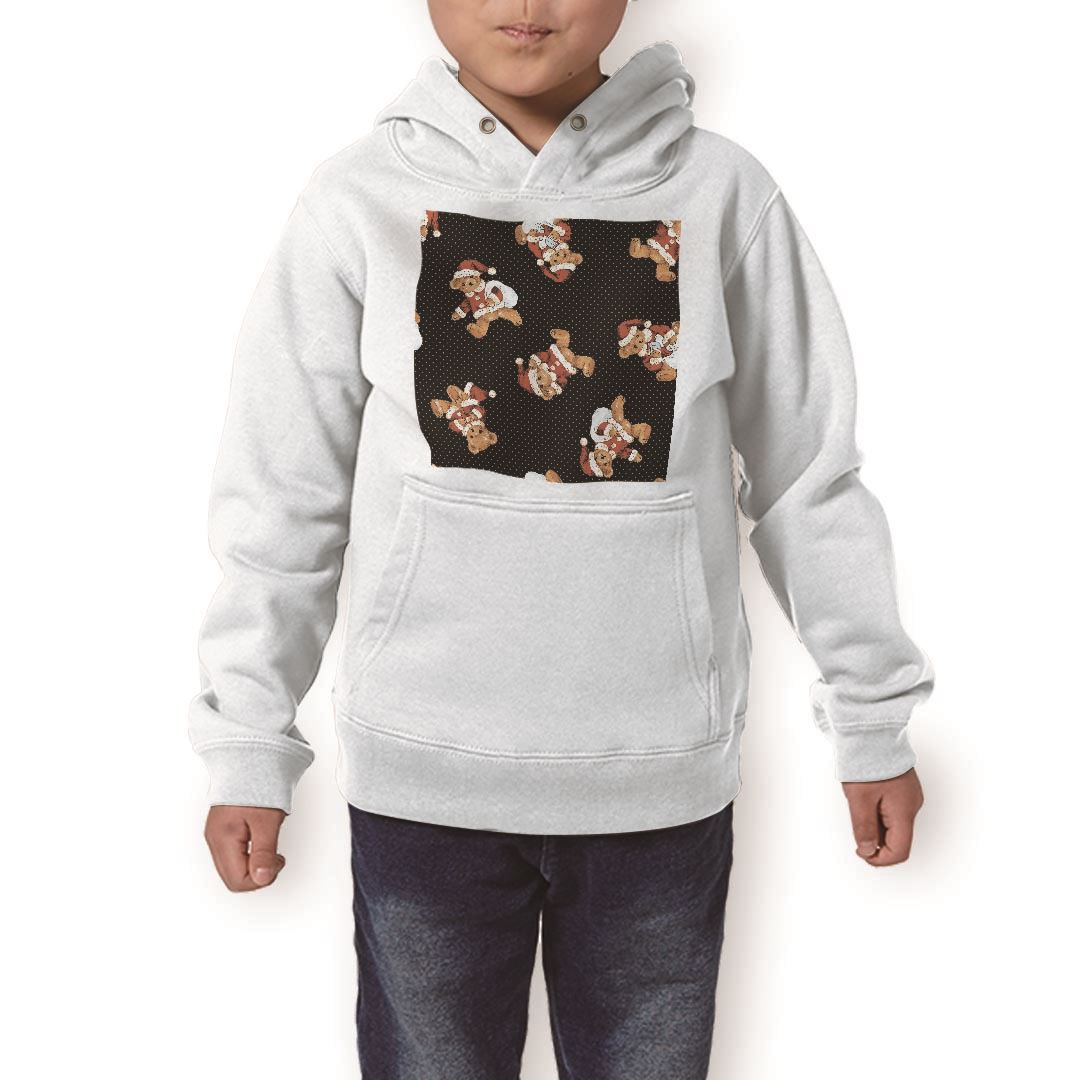 パーカー キッズ ホワイト グレー ブラック デザイン 110 130 150 parker hooded sweatshirt フーディ 白　黒　灰色 子供 男の子 女の子 008770 チェック　熊　テディベア