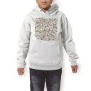 パーカー キッズ ホワイト グレー ブラック デザイン 110 130 150 parker hooded sweatshirt フーディ 白　黒　灰色 子供 男の子 女の子 008795 花　フラワー　イラスト