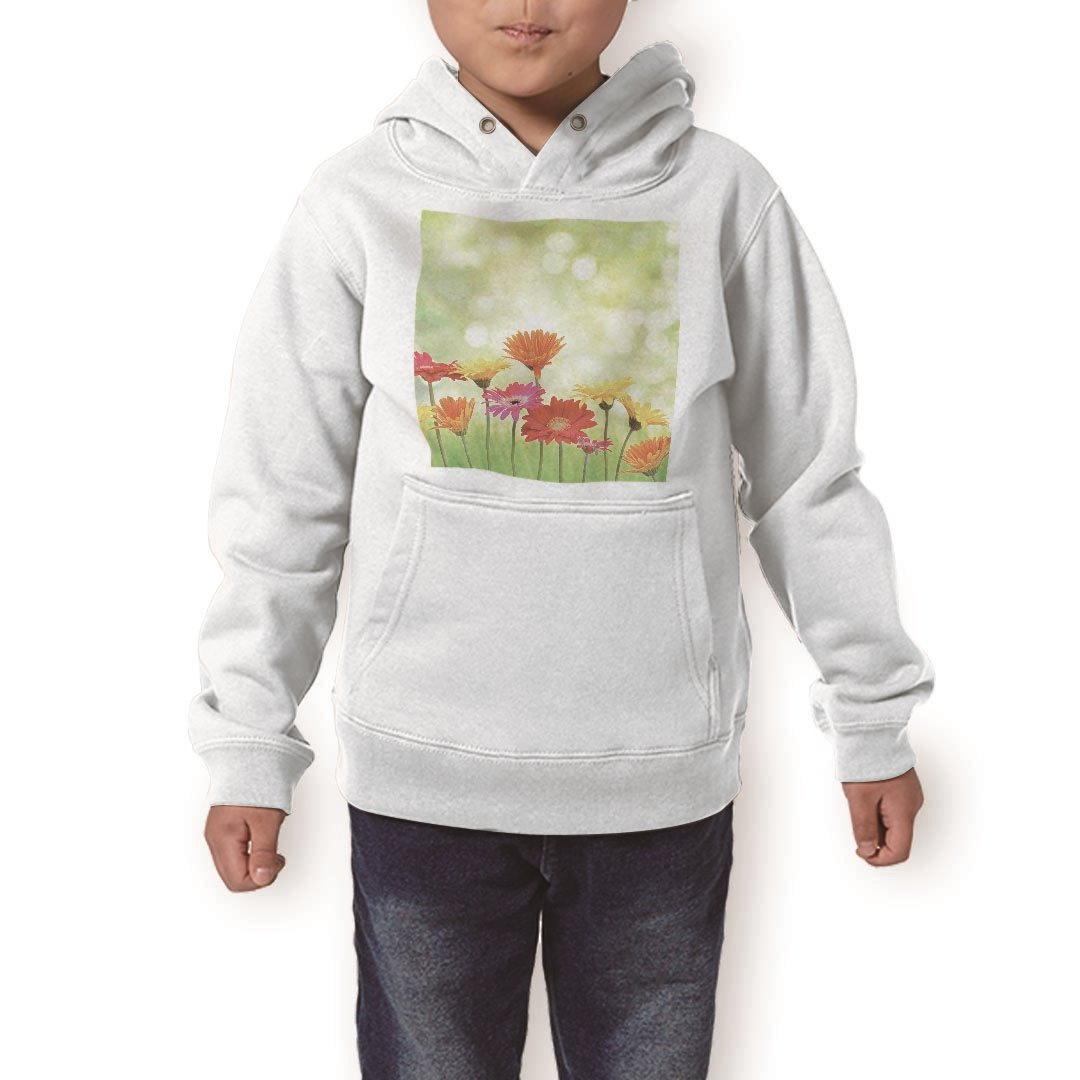 パーカー キッズ ホワイト グレー ブラック デザイン 110 130 150 parker hooded sweatshirt フーディ 白　黒　灰色 子供 男の子 女の子 008881 カラフル　写真　花　フラワー