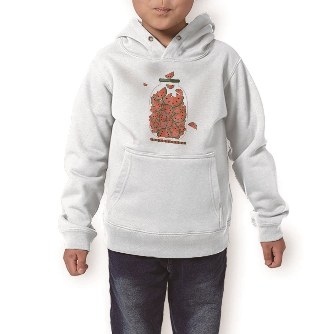 パーカー キッズ ホワイト グレー ブラック デザイン 110 130 150 parker hooded sweatshirt フーディ 白　黒　灰色 子供 男の子 女の子 009177 果物　赤　スイカ