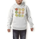 パーカー キッズ ホワイト グレー ブラック デザイン 110 130 150 parker hooded sweatshirt フーディ 白　黒　灰色 子供 男の子 女の子 009184 カラフル　果物　イラスト