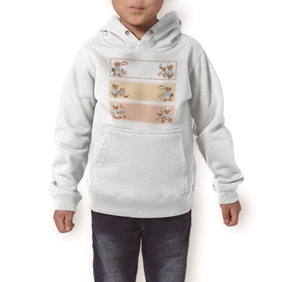 パーカー キッズ ホワイト グレー ブラック デザイン 110 130 150 parker hooded sweatshirt フーディ 白　黒　灰色 子供 男の子 女の子 009189 キャラクター　動物　くま