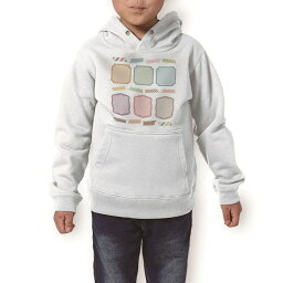 パーカー キッズ ホワイト グレー ブラック デザイン 110 130 150 parker hooded sweatshirt フーディ 白　黒　灰色 子供 男の子 女の子 009499 カラフル　ボーダー　水玉