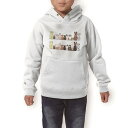 パーカー キッズ ホワイト グレー ブラック デザイン 110 130 150 parker hooded sweatshirt フーディ 白　黒　灰色 子供 男の子 女の子 009614 犬　動物　キャラクター