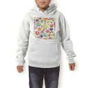 パーカー キッズ ホワイト グレー ブラック デザイン 110 130 150 parker hooded sweatshirt フーディ 白 黒 灰色 子供 男の子 女の子 009741 デザート マカロン カラフル
