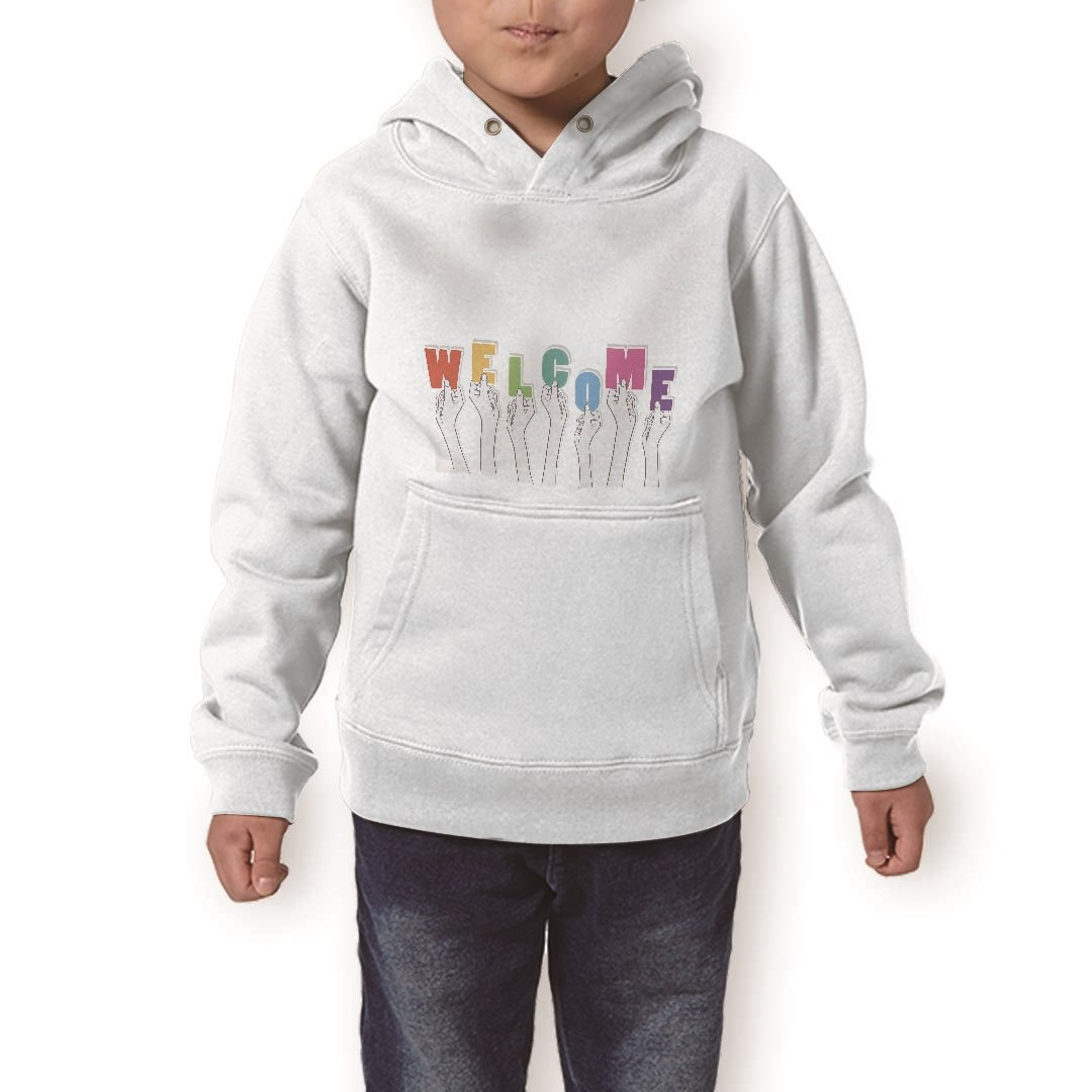 パーカー キッズ ホワイト グレー ブラック デザイン 110 130 150 parker hooded sweatshirt フーディ 白　黒　灰色 子供 男の子 女の子 009747 英語　文字　カラフル