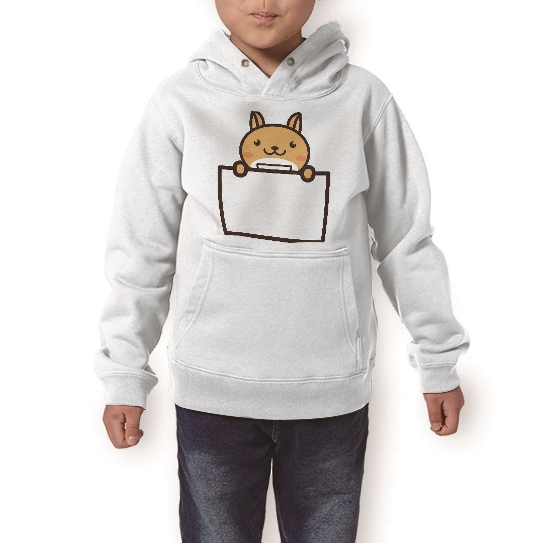 パーカー キッズ ホワイト グレー ブラック デザイン 110 130 150 parker hooded sweatshirt フーディ 白　黒　灰色 子供 男の子 女の子 009826 動物　カンガルー　イラスト