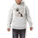 パーカー キッズ ホワイト グレー ブラック デザイン 110 130 150 parker hooded sweatshirt フーディ 白　黒　灰色 子供 男の子 女の子 009900 犬　動物　写真