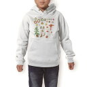 パーカー キッズ ホワイト グレー ブラック デザイン 110 130 150 parker hooded sweatshirt フーディ 白　黒　灰色 子供 男の子 女の子 010059 クリスマス　ツリー　リボン