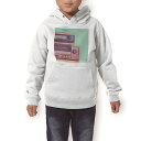 パーカー キッズ ホワイト グレー ブラック デザイン 110 130 150 parker hooded sweatshirt フーディ 白　黒　灰色 子供 男の子 女の子 010219 レトロ　写真　ラジオ