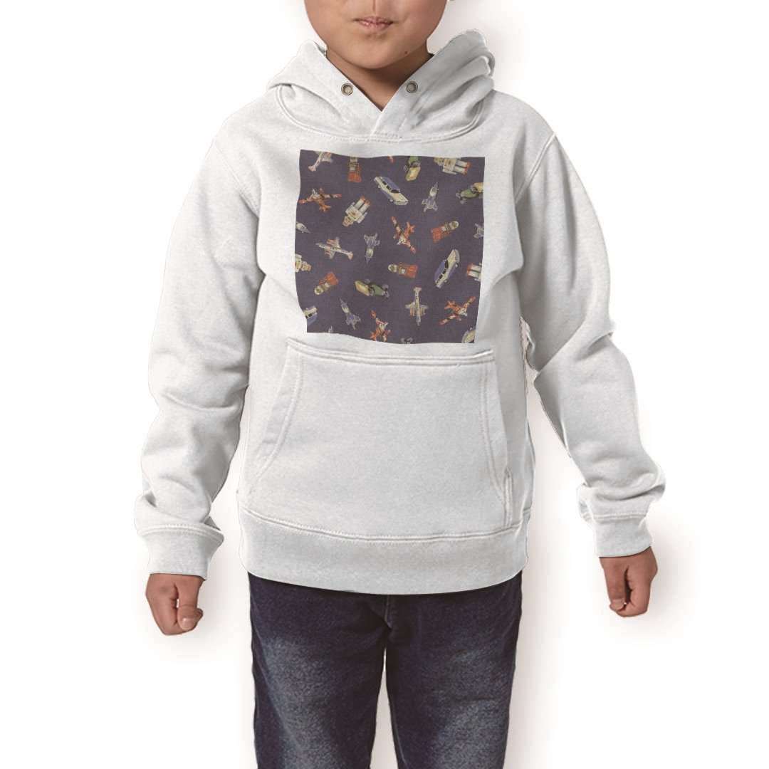 楽天kabeコレパーカー キッズ ホワイト グレー ブラック デザイン 110 130 150 parker hooded sweatshirt フーディ 白　黒　灰色 子供 男の子 女の子 010454 おもちゃ　ロボット　車