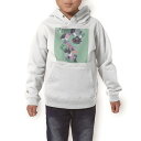 パーカー キッズ ホワイト グレー ブラック デザイン 110 130 150 parker hooded sweatshirt フーディ 白　黒　灰色 子供 男の子 女の子 011221 蝶　花　緑