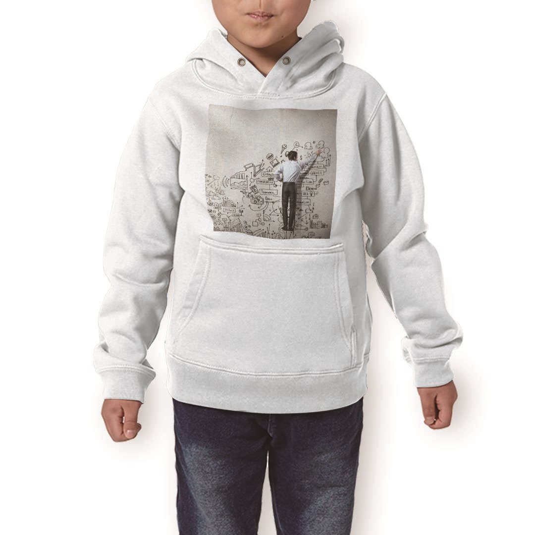 パーカー キッズ ホワイト グレー ブラック デザイン 110 130 150 parker hooded sweatshirt フーディ 白 黒 灰色 子供 男の子 女の子 011431 イラスト 科学 写真