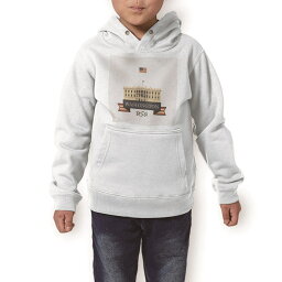 パーカー キッズ ホワイト グレー ブラック デザイン 110 130 150 parker hooded sweatshirt フーディ 白　黒　灰色 子供 男の子 女の子 011628 アメリカ　外国　国旗