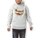 パーカー キッズ ホワイト グレー ブラック デザイン 110 130 150 parker hooded sweatshirt フーディ 白　黒　灰色 子供 男の子 女の子 011698 ハロウィン　ジャックランタン　紅葉