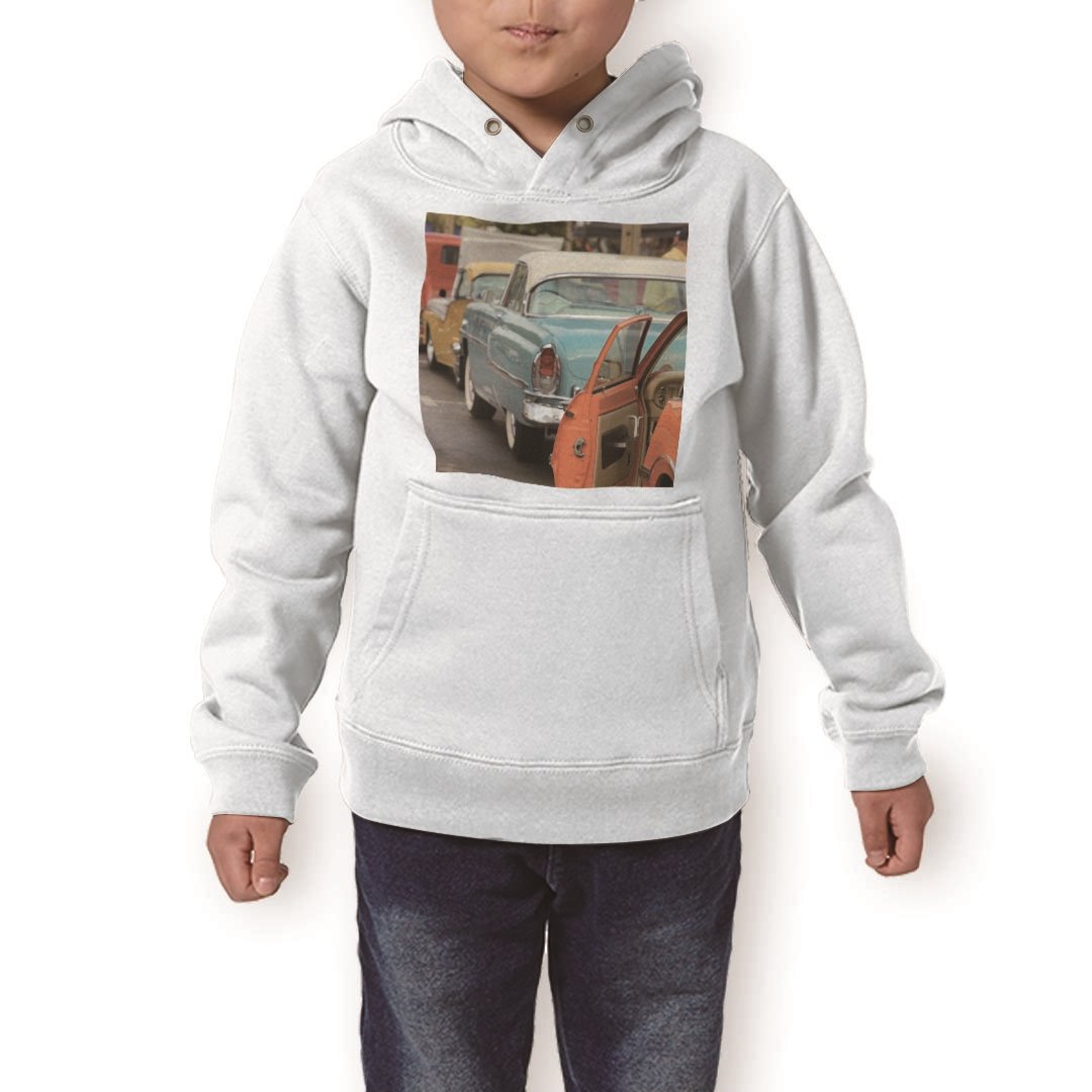 パーカー キッズ ホワイト グレー ブラック デザイン 110 130 150 parker hooded sweatshirt フーディ 白　黒　灰色 子供 男の子 女の子 011794 外国　車　写真