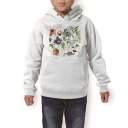 パーカー キッズ ホワイト グレー ブラック デザイン 110 130 150 parker hooded sweatshirt フーディ 白　黒　灰色 子供 男の子 女の子 011877 花柄　フラワー　おしゃれ