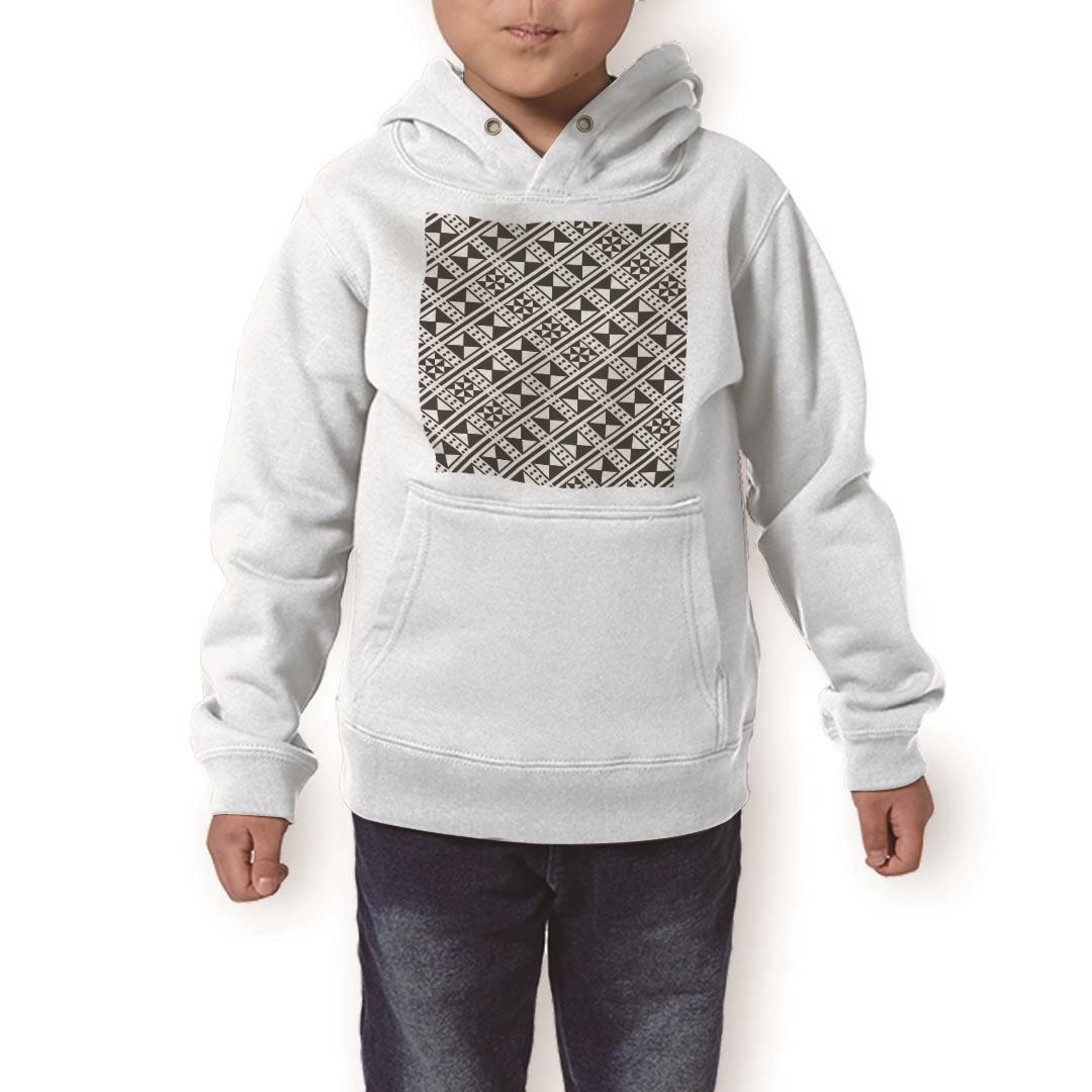 パーカー キッズ ホワイト グレー ブラック デザイン 110 130 150 parker hooded sweatshirt フーディ 白　黒　灰色 子供 男の子 女の子 011931 モノトーン　幾何学　模様