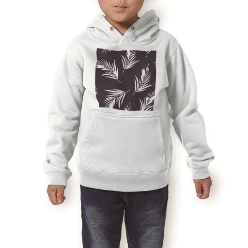 パーカー キッズ ホワイト グレー ブラック デザイン 110 130 150 parker hooded sweatshirt フーディ 白 黒 灰色 子供 男の子 女の子 012069 植物 ネイビー 柄