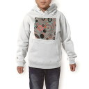 パーカー キッズ ホワイト グレー ブラック デザイン 110 130 150 parker hooded sweatshirt フーディ 白　黒　灰色 子供 男の子 女の子 012117 丸　柄　グレー