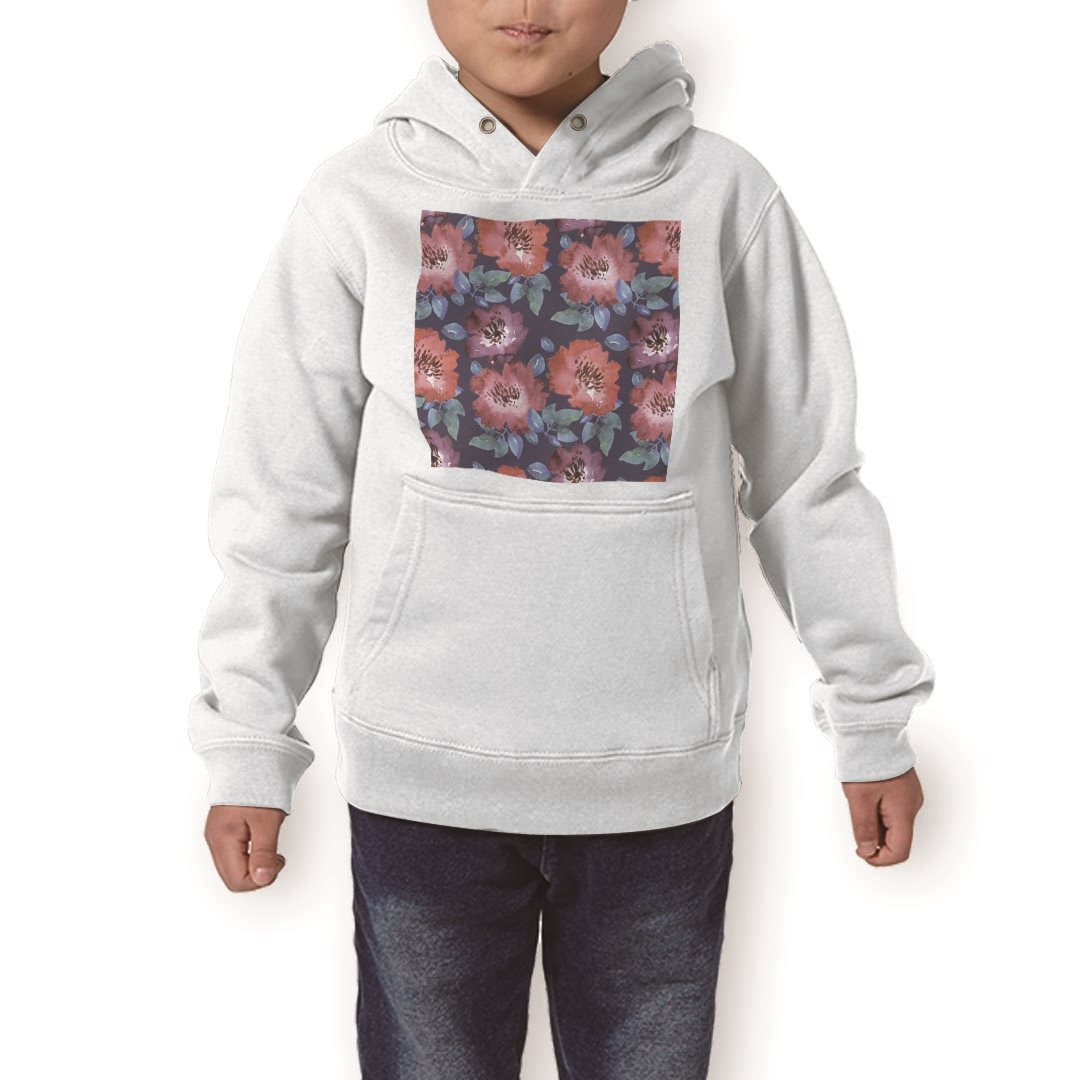 パーカー キッズ ホワイト グレー ブラック デザイン 110 130 150 parker hooded sweatshirt フーディ 白　黒　灰色 子供 男の子 女の子 012187 花　花柄　赤