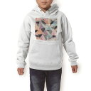 パーカー キッズ ホワイト グレー ブラック デザイン 110 130 150 parker hooded sweatshirt フーディ 白　黒　灰色 子供 男の子 女の子 012431 ドット　ボーダー　三角