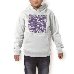 パーカー キッズ ホワイト グレー ブラック デザイン 110 130 150 parker hooded sweatshirt フーディ 白　黒　灰色 子供 男の子 女の子 012780 紫　柄　三角