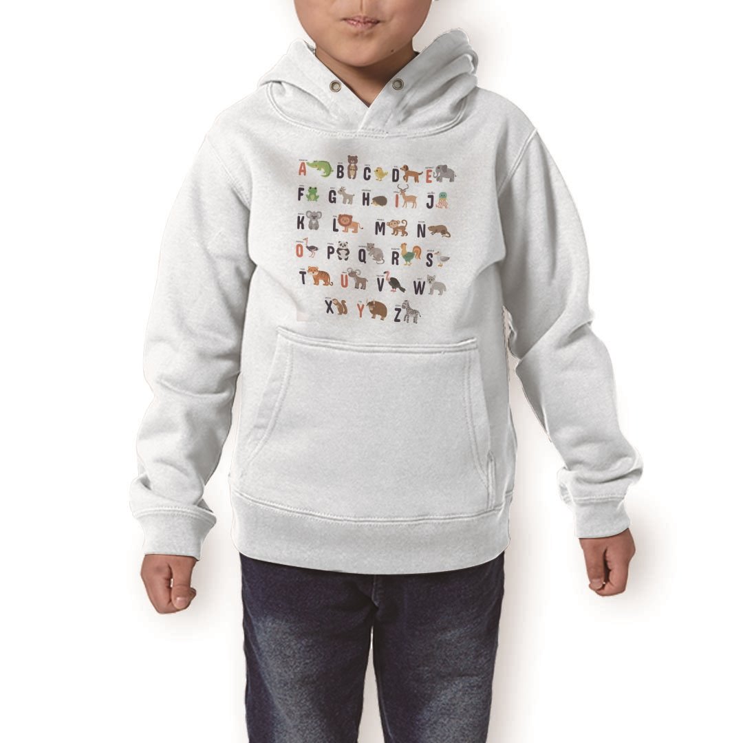 パーカー キッズ ホワイト グレー ブラック デザイン 110 130 150 parker hooded sweatshirt フーディ 白 黒 灰色 子供 男の子 女の子 013215 動物 アルファベット