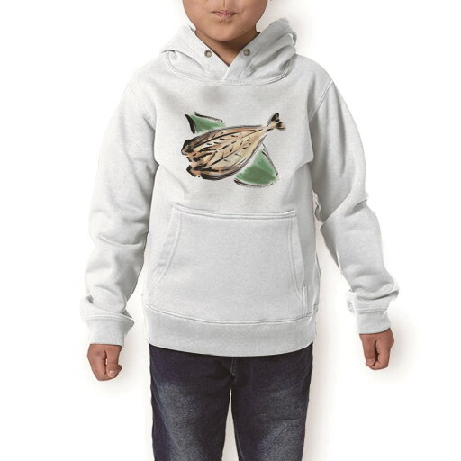 パーカー キッズ ホワイト グレー ブラック デザイン 110 130 150 parker hooded sweatshirt フーディ 白 黒 灰色 子供 男の子 女の子 013300 食べ物 絵 魚