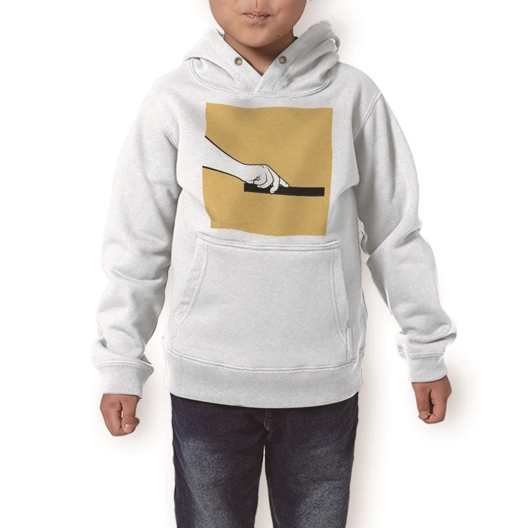 パーカー キッズ ホワイト グレー ブラック デザイン 110 130 150 parker hooded sweatshirt フーディ 白　黒　灰色 子供 男の子 女の子 013324 手　イラスト　黄色(4)