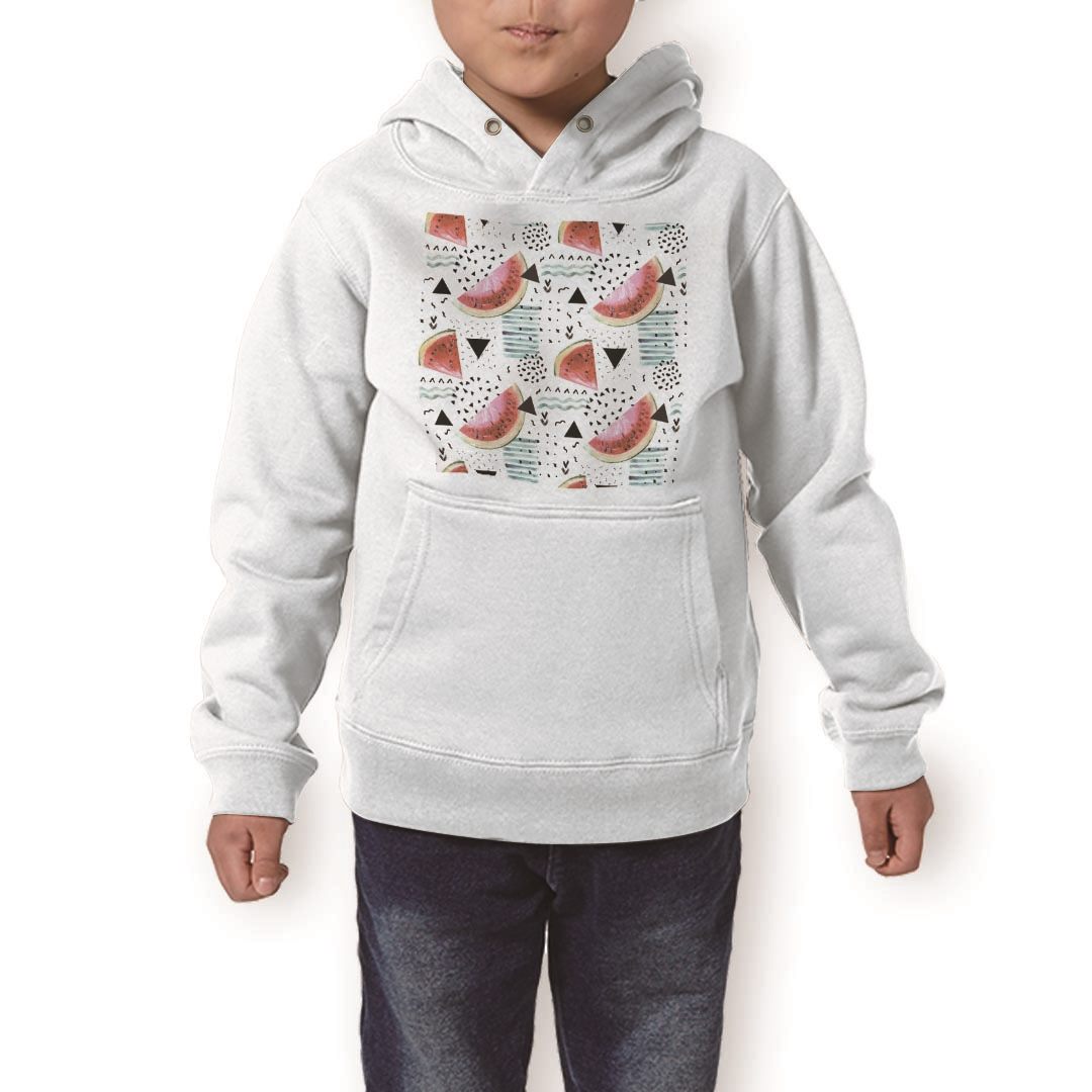 パーカー キッズ ホワイト グレー ブラック デザイン 110 130 150 parker hooded sweatshirt フーディ 白　黒　灰色 子供 男の子 女の子 014052 スイカ　模様　トロピカル