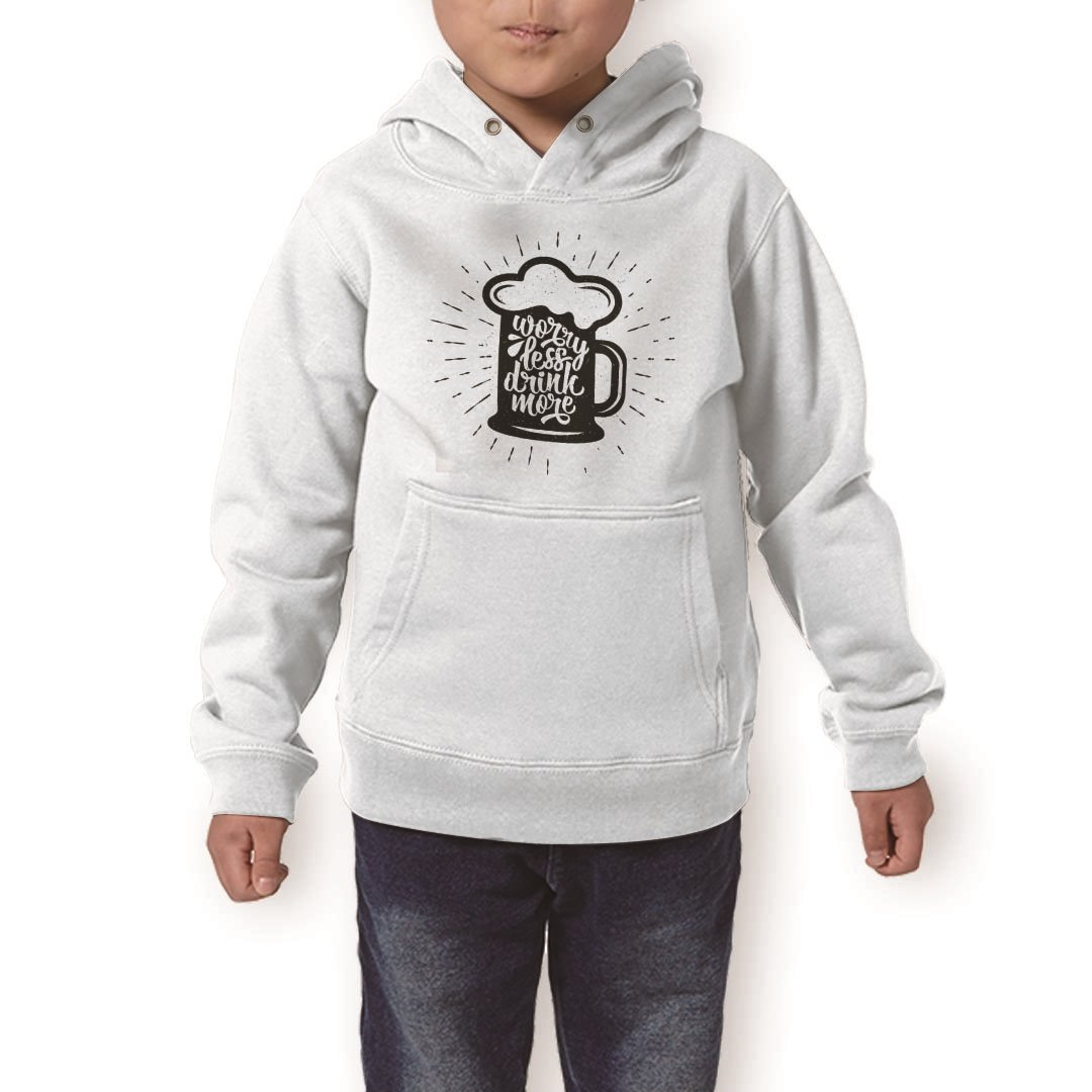 楽天kabeコレパーカー キッズ ホワイト グレー ブラック デザイン 110 130 150 parker hooded sweatshirt フーディ 白　黒　灰色 子供 男の子 女の子 014127 ビール　お酒　文字