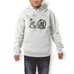 パーカー キッズ ホワイト グレー ブラック デザイン 110 130 150 parker hooded sweatshirt フーディ 白　黒　灰色 子供 男の子 女の子 014254 アメリカ　自由の女神　外国