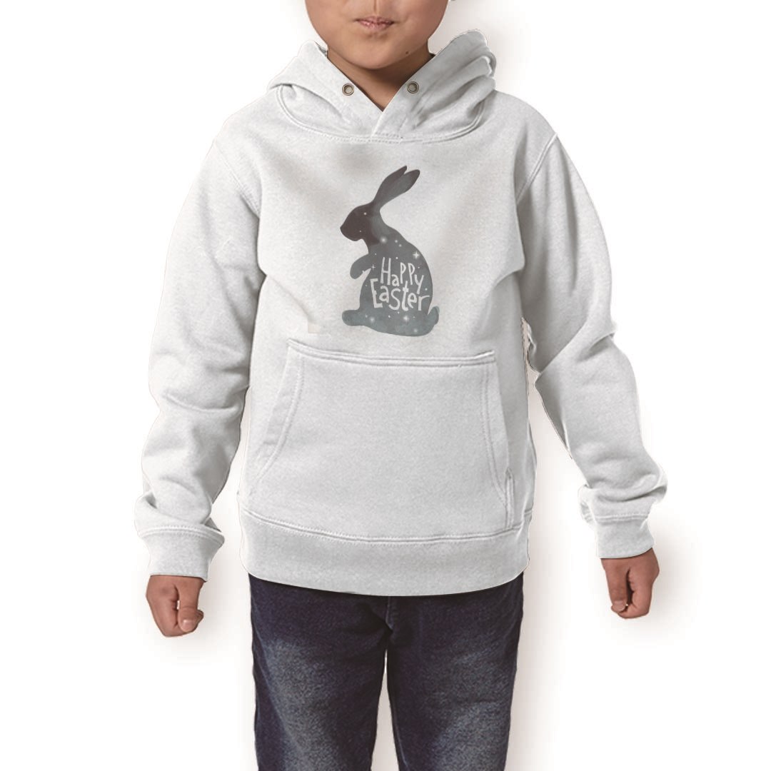 パーカー キッズ ホワイト グレー ブラック デザイン 110 130 150 parker hooded sweatshirt フーディ 白　黒　灰色 子供 男の子 女の子 014300 イースター　うさぎ　動物