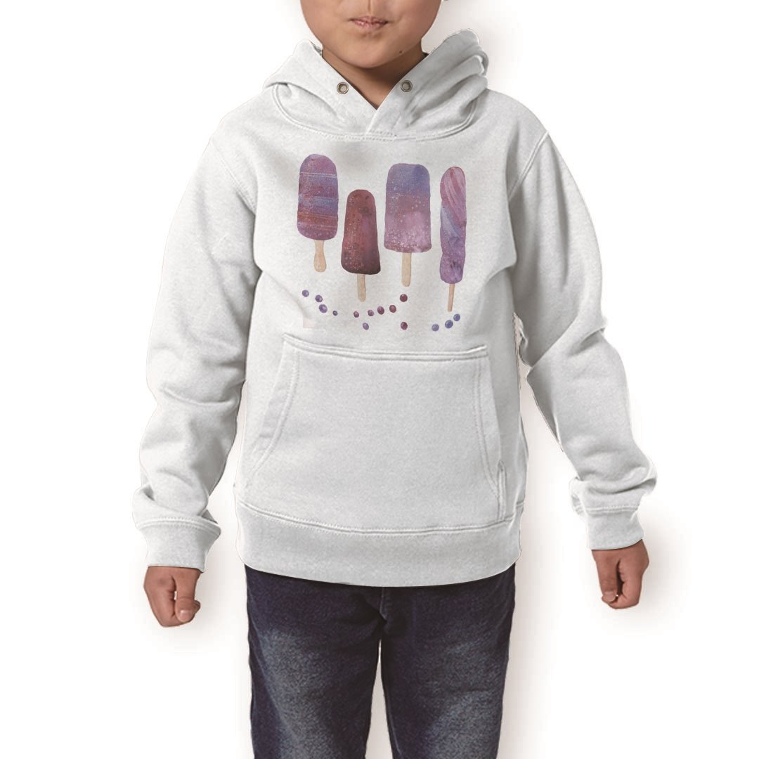 楽天kabeコレパーカー キッズ ホワイト グレー ブラック デザイン 110 130 150 parker hooded sweatshirt フーディ 白　黒　灰色 子供 男の子 女の子 014586 アイス　スイーツ　紫