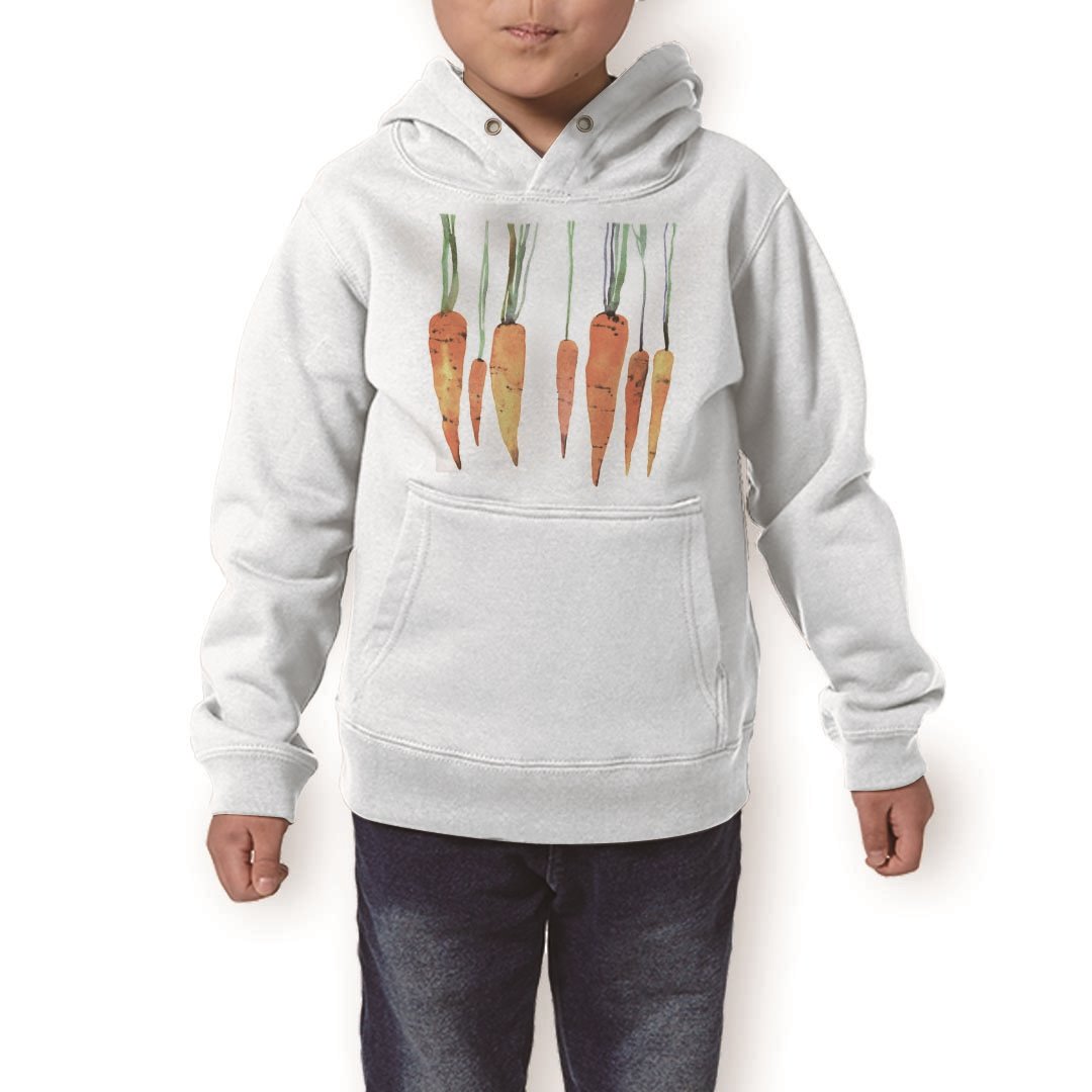 楽天kabeコレパーカー キッズ ホワイト グレー ブラック デザイン 110 130 150 parker hooded sweatshirt フーディ 白　黒　灰色 子供 男の子 女の子 014822 ニンジン　オレンジ　野菜