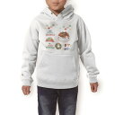 パーカー キッズ ホワイト グレー ブラック デザイン 110 130 150 parker hooded sweatshirt フーディ 白　黒　灰色 子供 男の子 女の子 015497 クリスマス　ケーキ　リース　プレゼント