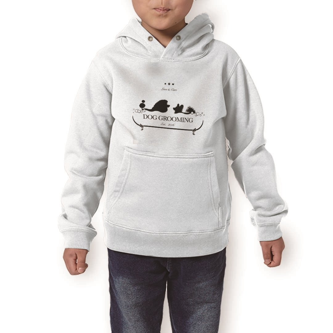 パーカー キッズ ホワイト グレー ブラック デザイン 110 130 150 parker hooded sweatshirt フーディ 白 黒 灰色 子供 男の子 女の子 015599 犬 チワワ パピヨン プードル