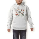 パーカー キッズ ホワイト グレー ブラック デザイン 110 130 150 parker hooded sweatshirt フーディ 白 黒 灰色 子供 男の子 女の子 015610 クリスマス クリスマスツリー サンタ