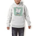 パーカー キッズ ホワイト グレー ブラック デザイン 110 130 150 parker hooded sweatshirt フーディ 白　黒　灰色 子供 男の子 女の子 016228 猫　イラスト