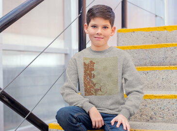 トレーナー キッズ 子供 長袖 ホワイト グレー ブラック デザイン 110 130 150 sweatshirt trainer 白 黒 灰色 裏パイル スウェット スエット 001922 花 フラワー オレンジ