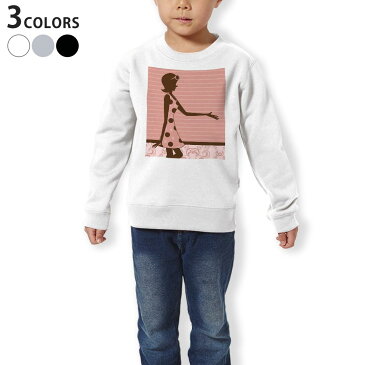トレーナー キッズ 子供 長袖 ホワイト グレー ブラック デザイン 110 130 150 sweatshirt trainer 白 黒 灰色 裏パイル スウェット スエット 000836 ダマスク ピンク 女の子
