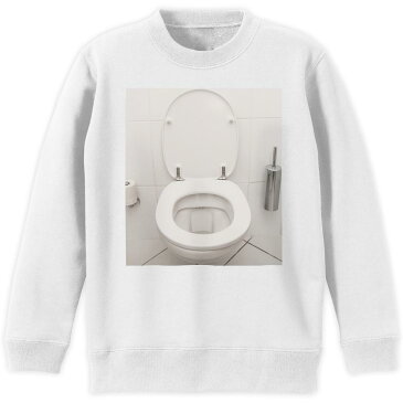 トレーナー キッズ 子供 長袖 ホワイト グレー ブラック デザイン 110 130 150 sweatshirt　trainer　白　黒　灰色　裏パイル　スウェット　スエット 001640 トイレ